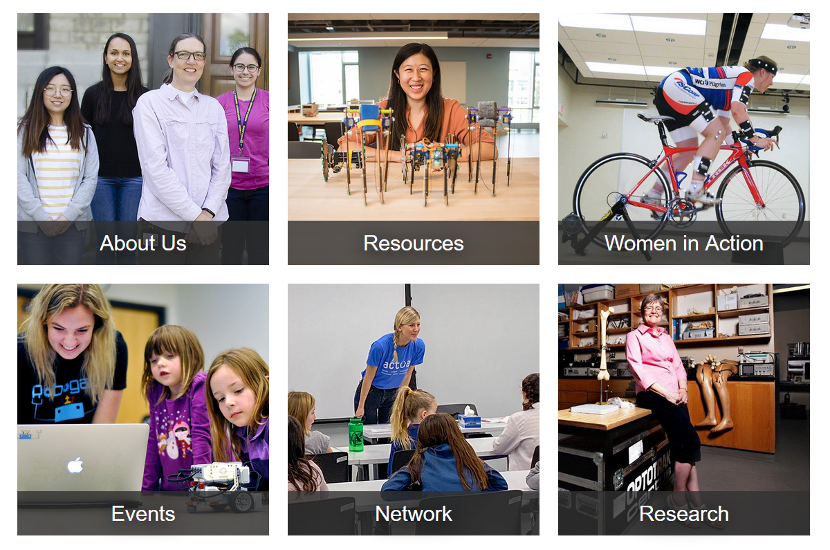 Women in Engineering subsite screenshot